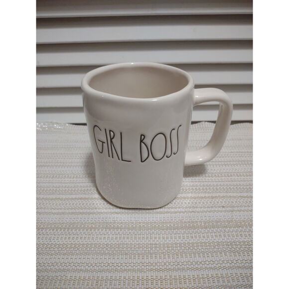 Magenta Rae Dunn Artisan GIRL BOSS Ceramic Coffee Tea Hot Drink Mug Cup - Picture 1 of 6